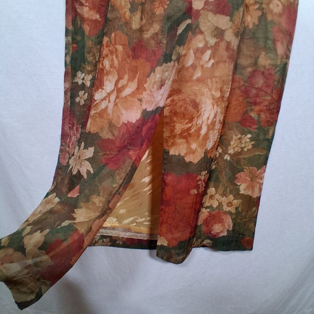Vintage 90s Virgo II Slip Dress Size 12 Cabbage Rose Evening Party Sleeveless - Picture 11 of 16